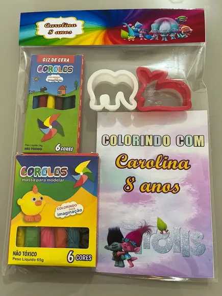 Kit para Colorir + Kit Massinha Trolls