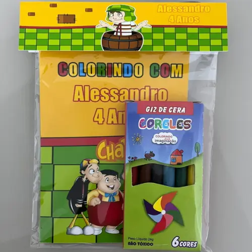 Kit para Colorir Revistinha com Giz de Cera Chaves