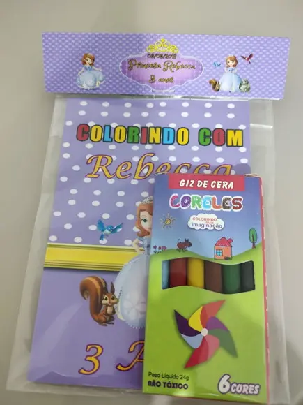 Kit para Colorir Revistinha com Giz de Cera Princesa Sofia