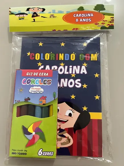 Kit para Colorir Revistinha com Giz de Cera Show da Luna
