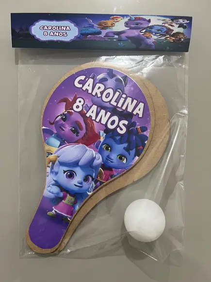 Kit Raquete p/ Pingpong Personalizada Super Monstros em Ação