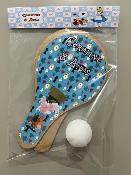 Kit Raquete para Ping Pong Alice no País das Maravilhas
