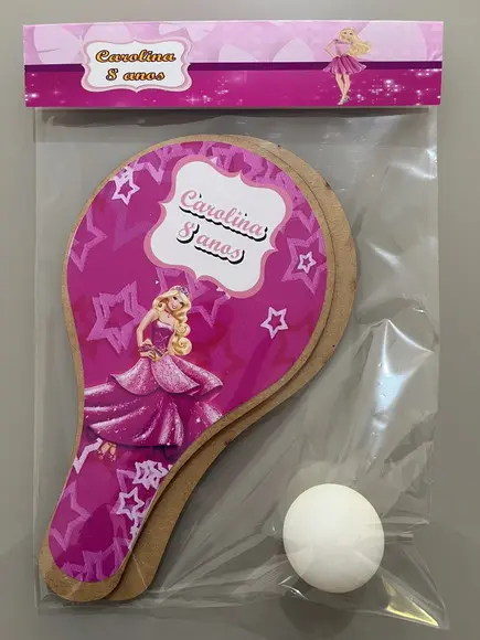 Kit Raquete para Ping Pong Personalizada Barbie