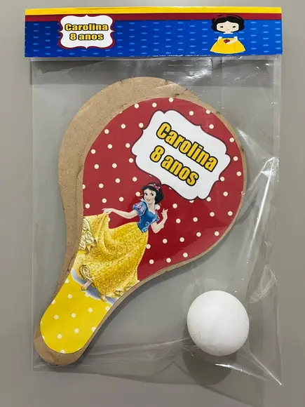 Kit Raquete para Ping Pong Personalizada Branca de Neve