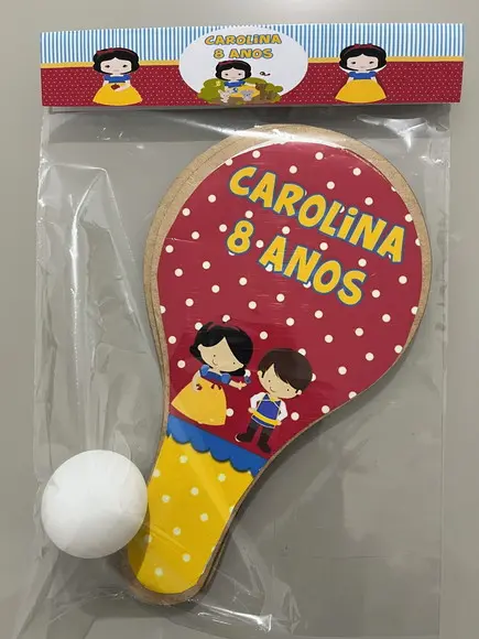 Kit Raquete para Ping Pong Personalizada Branca de Neve
