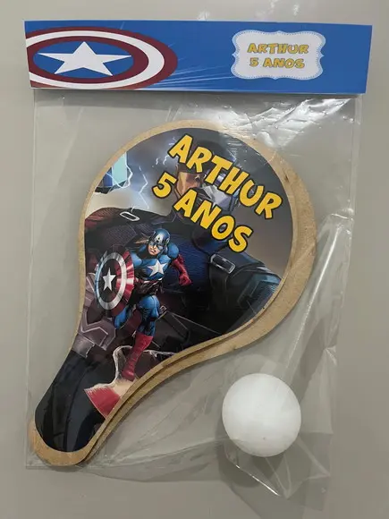 Kit Raquete para Ping Pong Personalizada Capitão América
