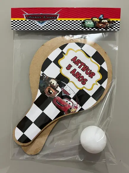 Kit Raquete para Ping Pong Personalizada Carros