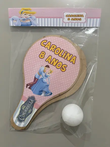 Kit Raquete para Ping Pong Personalizada Cinderela