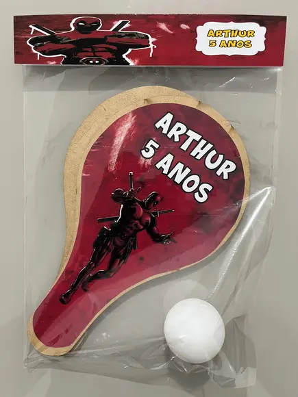 Kit Raquete para Ping Pong Personalizada Deadpool