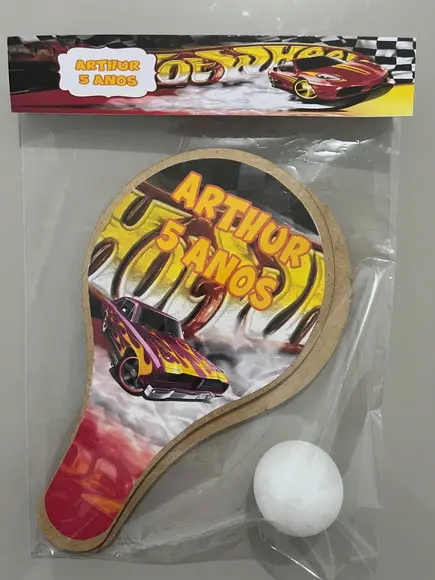 Kit Raquete para Ping Pong Personalizada Hot Wheels