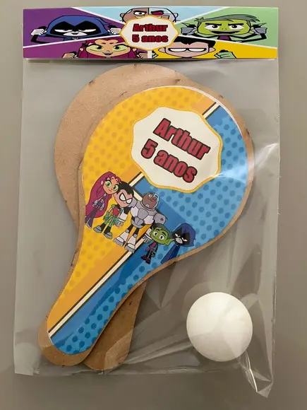 Kit Raquete para Ping Pong Personalizada Jovens Titãs