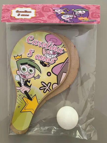 Kit Raquete para Ping Pong Personalizada Padrinhos Mágicos