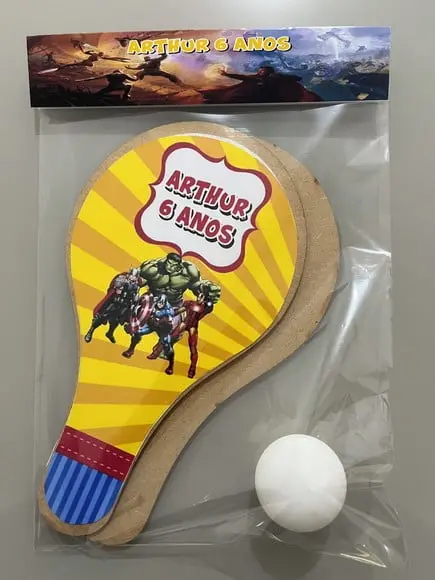 Kit Raquete para Ping Pong Personalizada Vingadores