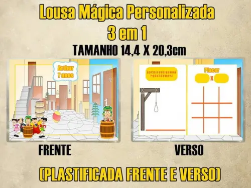 Lousa Mágica Personalizada 3 em 1 Chaves (plastificada)