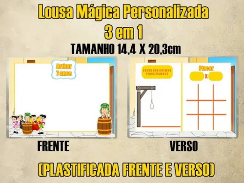 Lousa Mágica Personalizada 3 em 1 Chaves (plastificada)