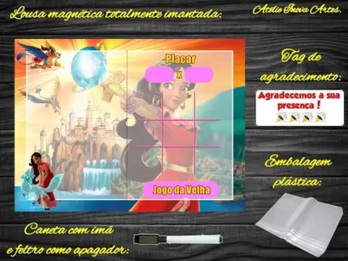 Lousa Magnética + J.v Elena de Avalor com Embalagem