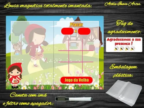 Lousa Magnética + J.v Chapeuzinho Vermelho com Embalagem