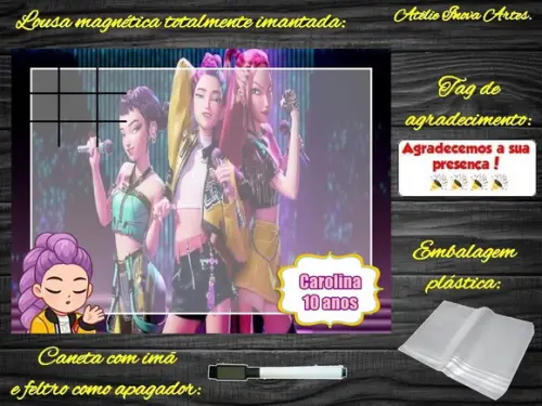 Lousa Magnética + J.v Guerreiras do Kpop com Embalagem