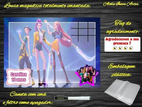 Lousa Magnética + J.v Guerreiras do Kpop com Embalagem