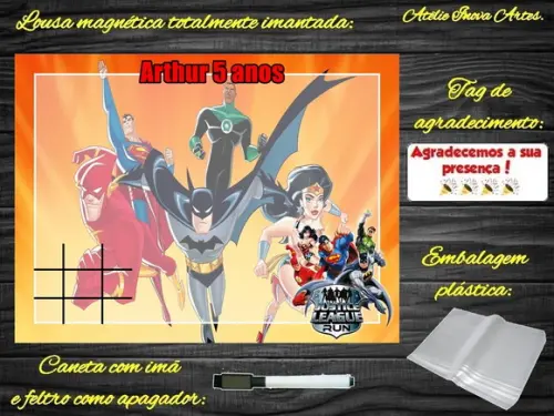 Lousa Magnética + J.v Liga da Justiça com Embalagem