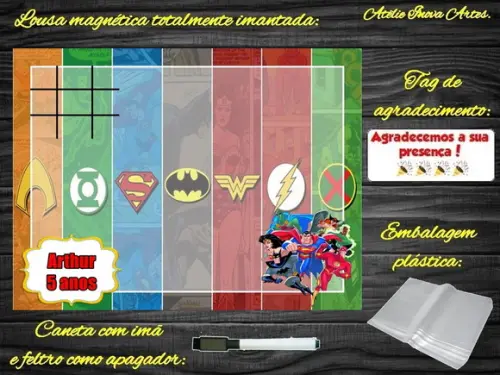 Lousa Magnética + J.v Liga da Justiça com Embalagem