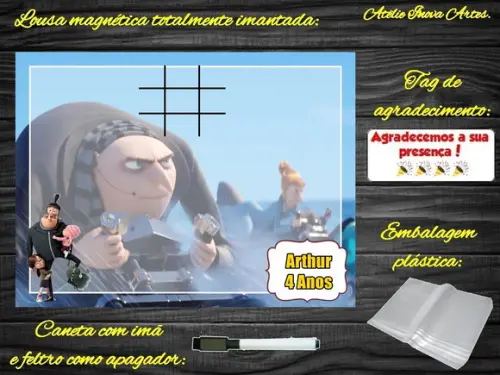 Lousa Magnética + J.v Meu Malvado Favorito com Embalagem