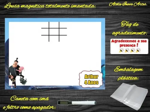 Lousa Magnética + J.v Meu Malvado Favorito com Embalagem