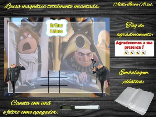 Lousa Magnética + J.v Meu Malvado Favorito com Embalagem