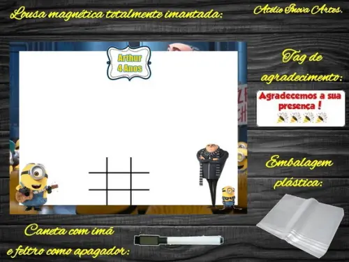 Lousa Magnética + J.v Meu Malvado Favorito com Embalagem
