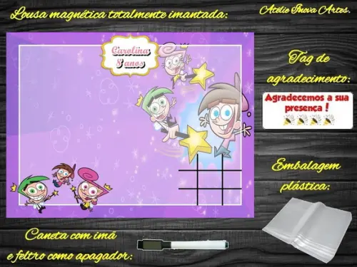 Lousa Magnética + J.v Padrinhos Mágicos com Embalagem