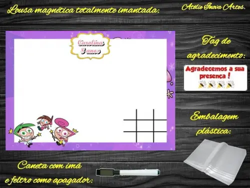 Lousa Magnética + J.v Padrinhos Mágicos com Embalagem