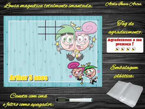 Lousa Magnética + J.v Padrinhos Mágicos com Embalagem