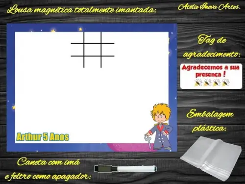Lousa Magnética + J.v Pequeno Príncipe com Embalagem