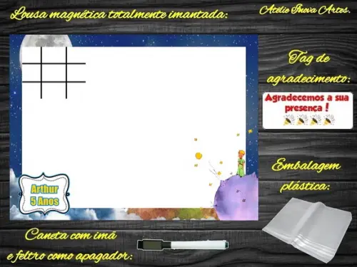 Lousa Magnética + J.v Pequeno Príncipe com Embalagem
