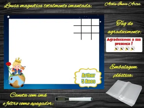 Lousa Magnética + J.v Pequeno Príncipe com Embalagem