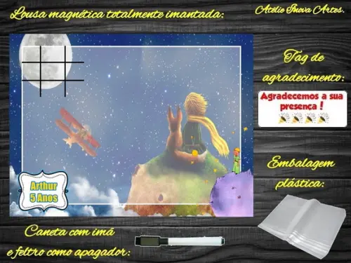 Lousa Magnética + J.v Pequeno Príncipe com Embalagem