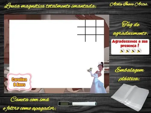 Lousa Magnética + J.v Princesa e o Sapo com Embalagem