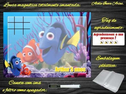 Lousa Magnética + J.v Procurando o Nemo com Embalagem