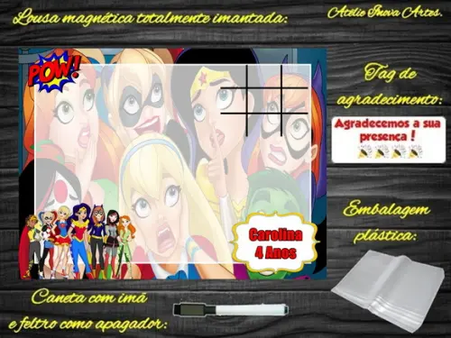Lousa Magnética + J.v Super Hero Girls com Embalagem
