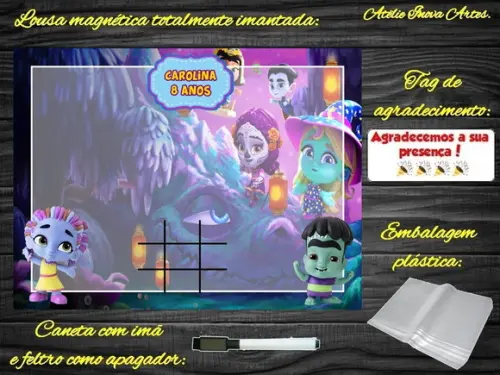 Lousa Magnética + J.v Super Monstros em Ação com Embalagem