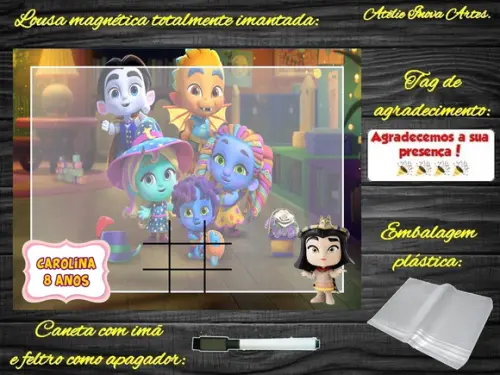 Lousa Magnética + J.v Super Monstros em Ação com Embalagem