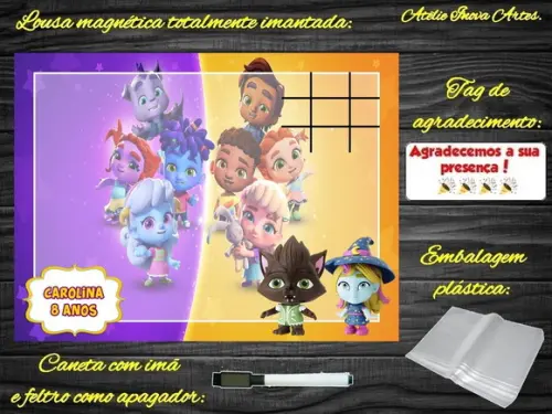 Lousa Magnética + J.v Super Monstros em Ação com Embalagem