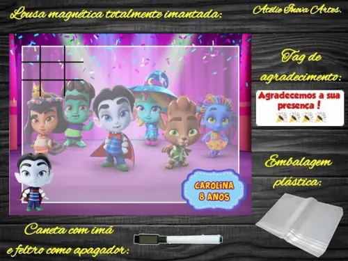 Lousa Magnética + J.v Super Monstros em Ação com Embalagem