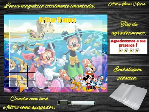 Lousa Magnética + J.v Turma do Mickey com Embalagem