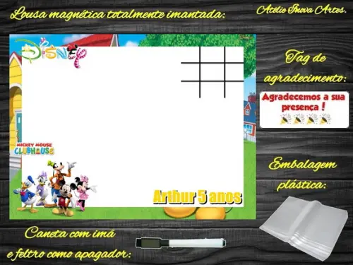 Lousa Magnética + J.v Turma do Mickey com Embalagem