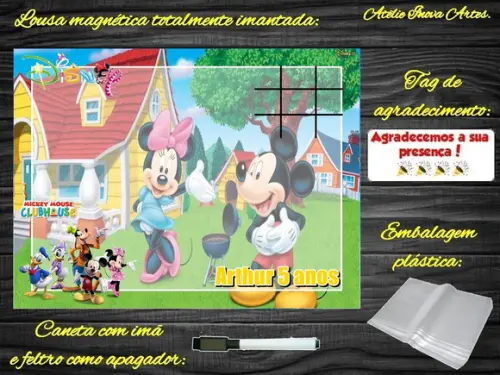 Lousa Magnética + J.v Turma do Mickey com Embalagem