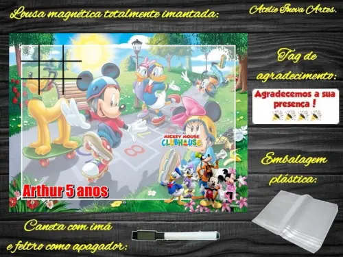 Lousa Magnética + J.v Turma do Mickey com Embalagem