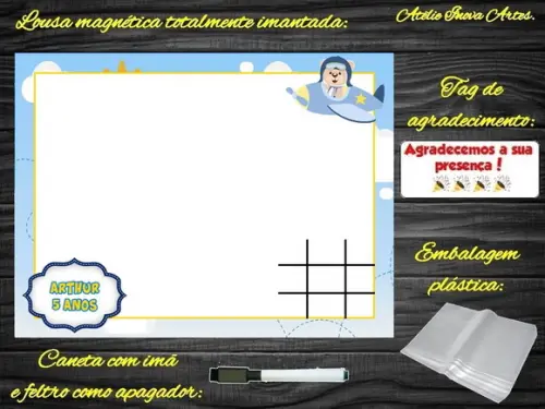 Lousa Magnética + J.v Ursinho Aviador com Embalagem