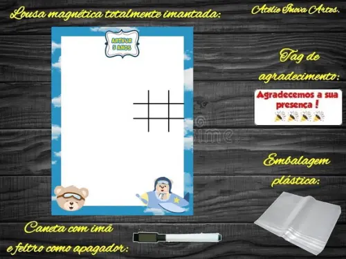 Lousa Magnética + J.v Ursinho Aviador com Embalagem
