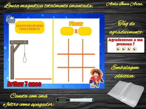 Lousa Magnética + J.v+ Forca Blox Fruits com Embalagem